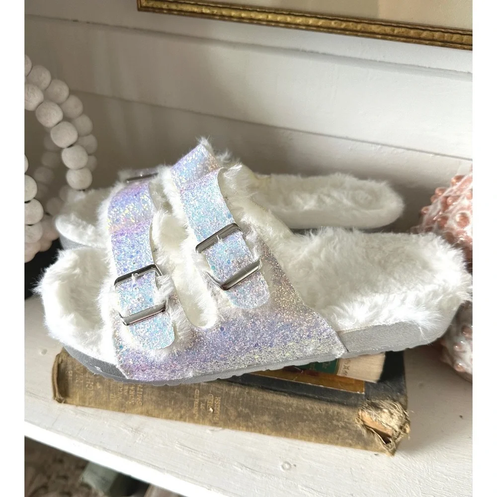H2K brand white iridescent sandals with glitter - Picture 4 of 6